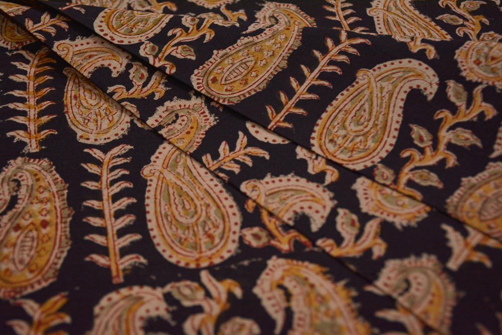 Paisley Hand Block Printed Kalamkari Fabric