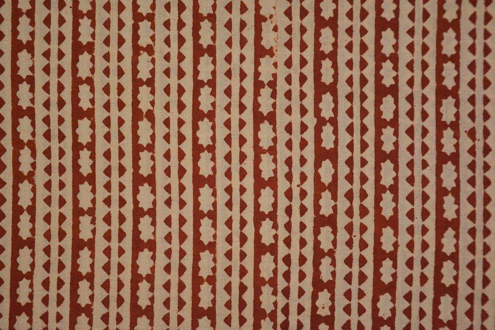 Bagru Red Hand Block Printed Cotton Fabric