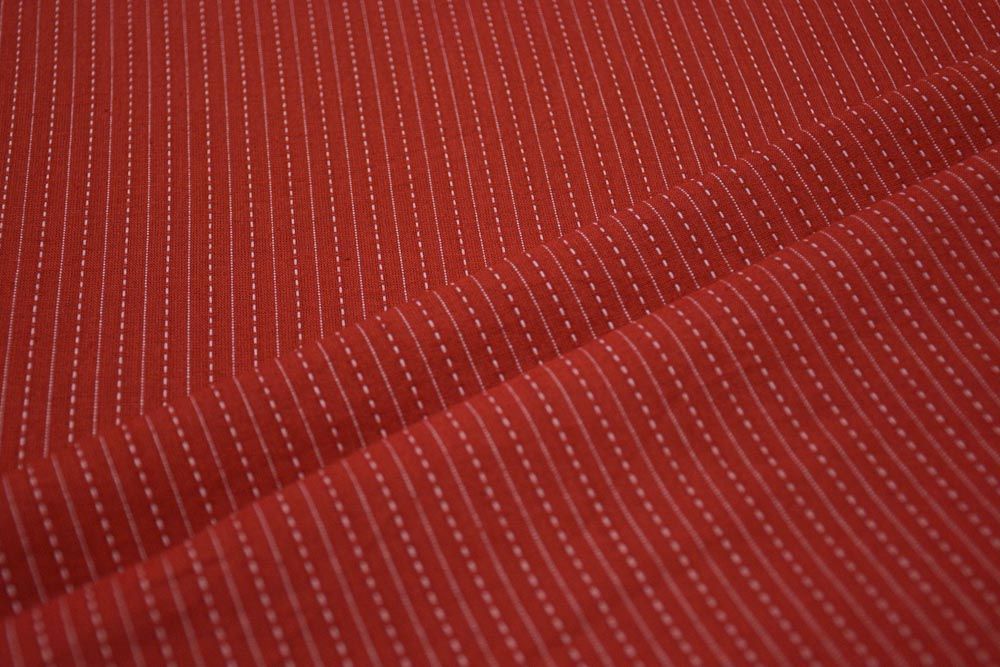 Maroon Cotton Kantha Stitch Fabric