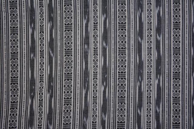 White And Grey Ikat Fabric By The Yard