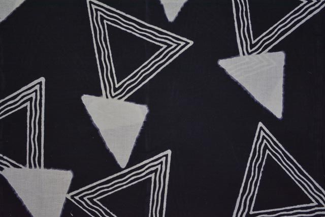 Black And White Triangle Block Print Cotton Fabric