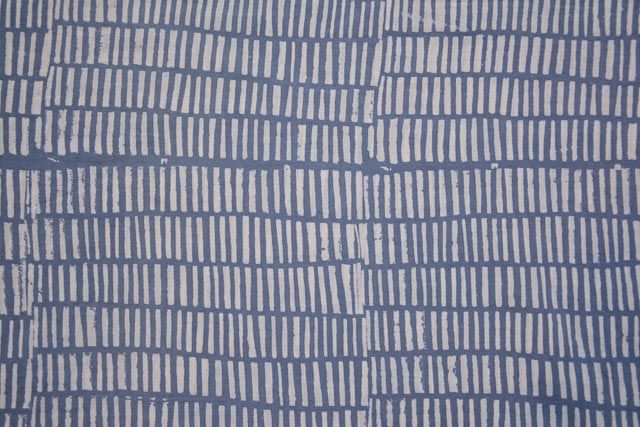 Grey And White Block Print Organic Cotton Fabric