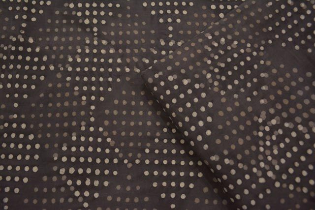 Kashish Grey Diamond Dot Block Printed Cotton Fabric