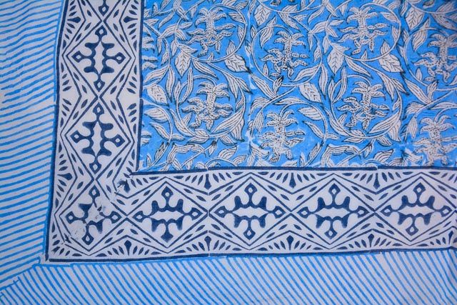 Floral Printed Pareo Sarong In Sky Blue Color