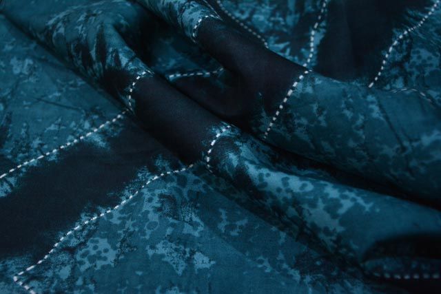 Sea Greenish Blue Printed Fine Rayon Fabric