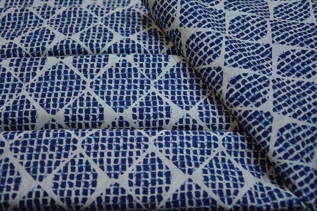 Blue Printed Indian Cotton Fabric