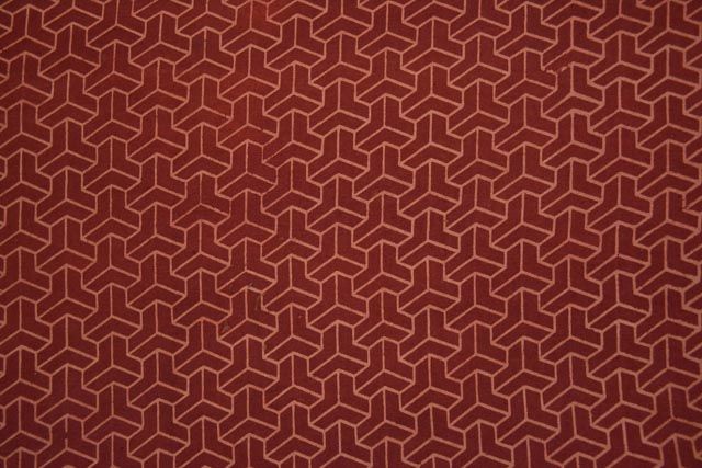 Maroonish Red Geometric Print Indian Cotton Fabric