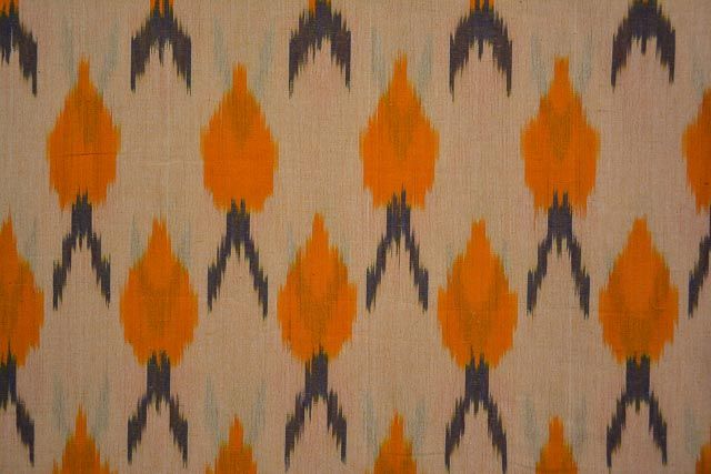 Cadmium Yellow Ikat Fabric