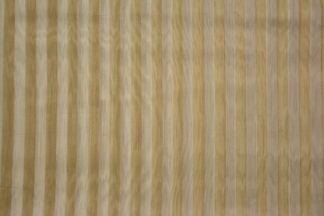 Cream Beige Striped Maheshwari Silk Handloom Fabric