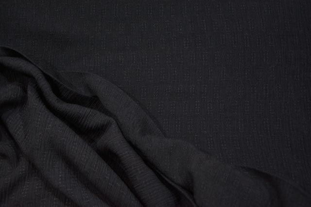 Black Basket Weave Self Design Orange Fiber Fabric