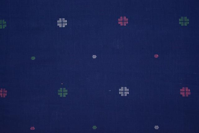 Sodalite Blue Jamdani Cotton Fabric Online