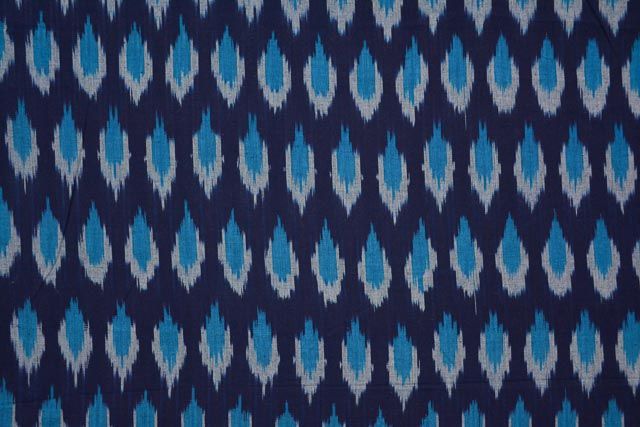 Blue And White Ikat Fabric By The Yard