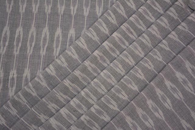 Grey And White Ikat Fabric By The Yard