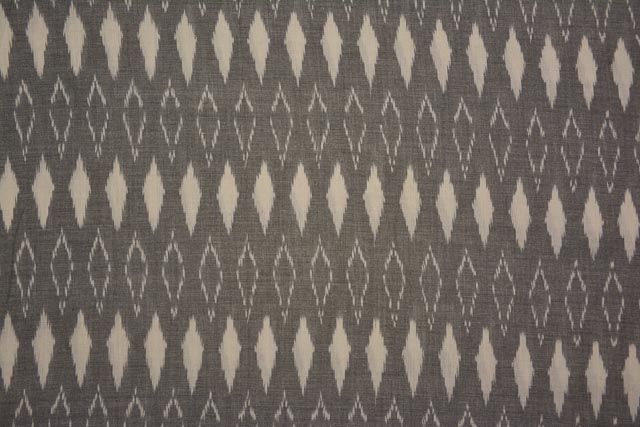 Grey And White Fine Ikat Fabric By The Yard