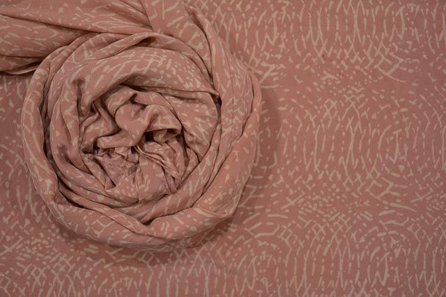 Dusty Pink Circle Pure Crepe Silk Fabric 