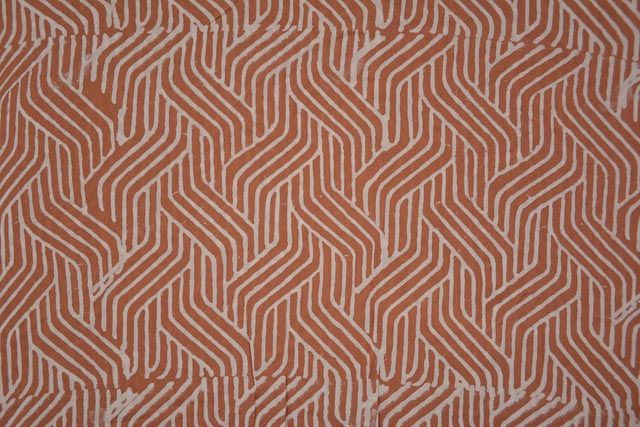 Rust Spiral Block Print Modal Fabric