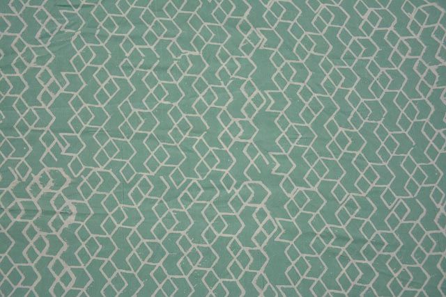 Summer Green Block Printed Modal Fabric