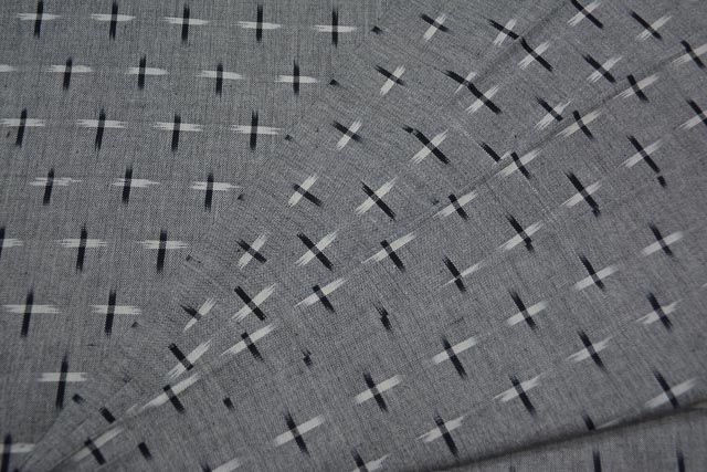 Grey Double Ikat Fabric
