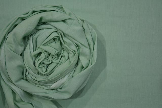Subtle Green Mulmul/voile Cotton Fabric
