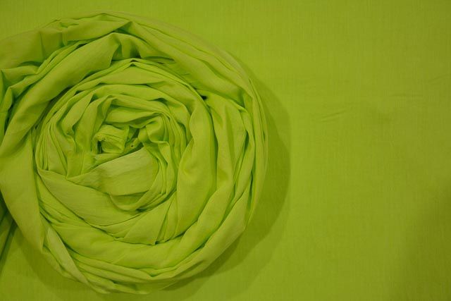 Neon Green Mulmul/voile Cotton Fabric