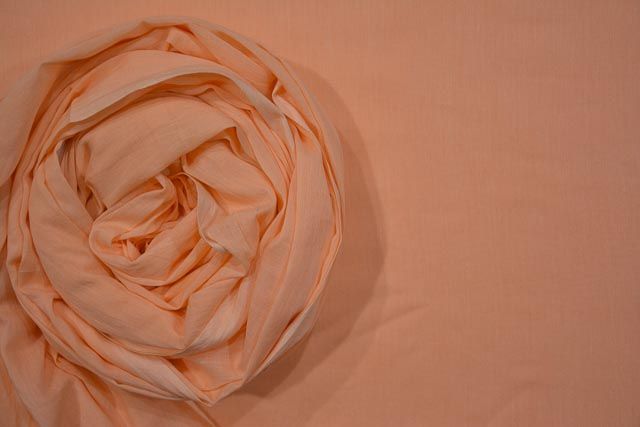 Peach Parfait Mulmul/voile Cotton Fabric
