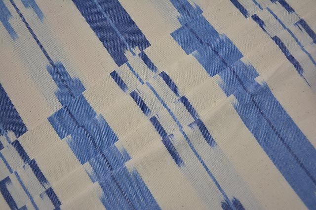 Blue And White Upholstery Ikat Fabric