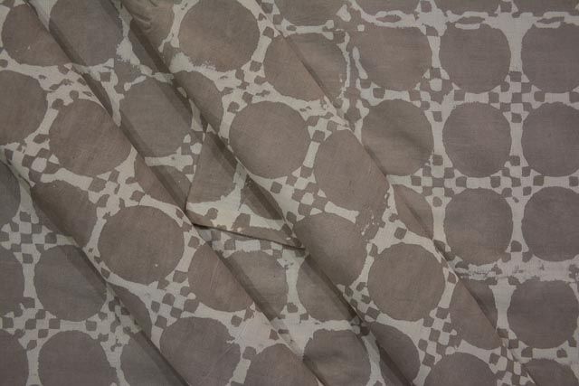 Kashish Grey Circle Block Printed Cotton Fabric
