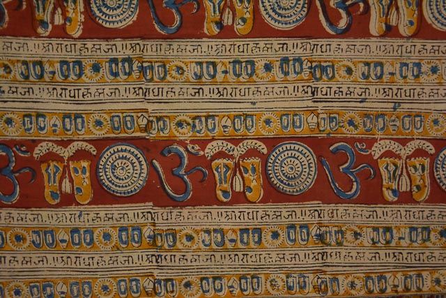 Spiritual Block Print Kalamkari Cotton Fabric