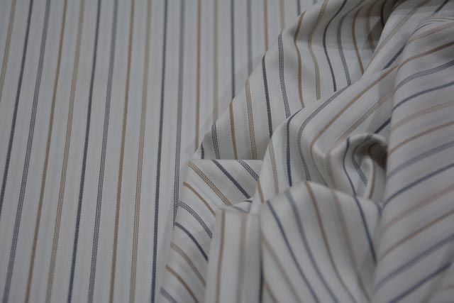 BUY WHITE COLOR & BLACK BROWN LINES GIZA COTTON FABRICS -HF3689|NAVYAS ...