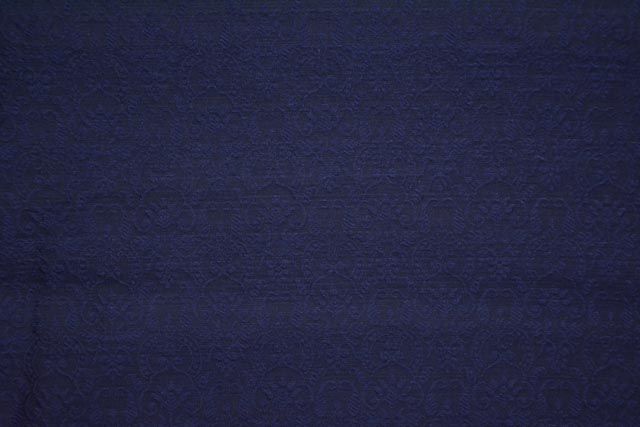 Navy Blue Self Design Banarasi Cotton Fabric