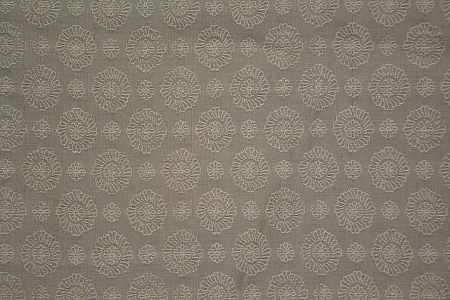 Silver Grey Embroidered Banarasi Cotton Fabric