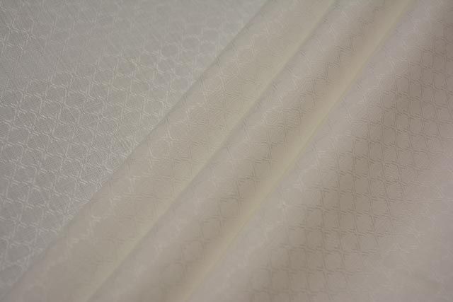 White Self Design Pure Irish Linen Fabric 