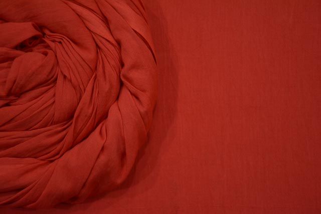 Poppy Red Mulmul/voile Cotton Fabric