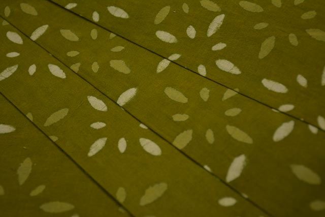 Green Olive Bagru Hand Block Print Cotton Fabric