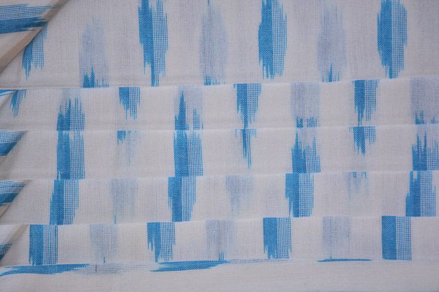 Sky Blue Ikat Fabric By The Yard