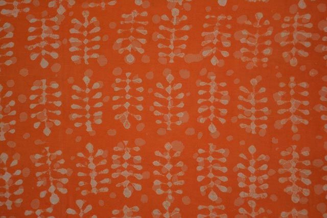 Orange Bagru Hand Block Print Cotton Fabric