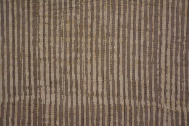 Brown Block Printed Reversible Cotton Quilted Fabric