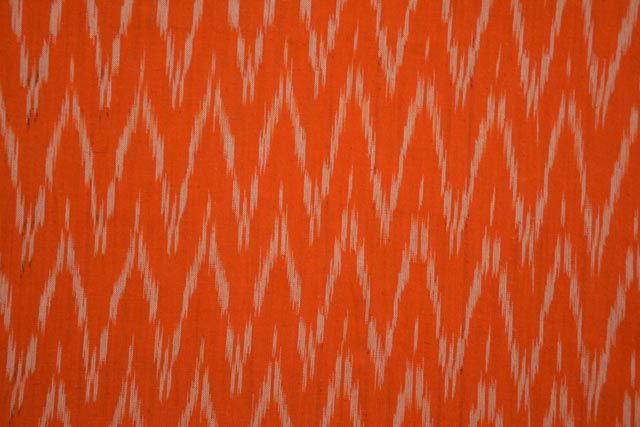 Orange Ikat Cotton Fabric Hf3774
