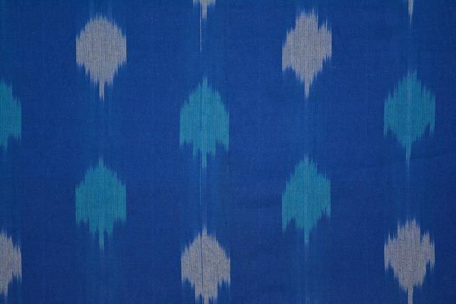 Blue Ikat Cotton Fabric Hf3776