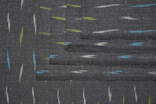 Gray Flannel Ikat Cotton Fabric Hf3773