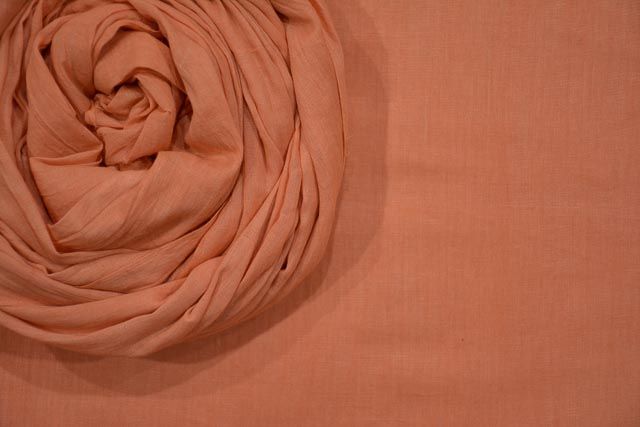 Peach Bloom Mulmul/voile Cotton Fabric
