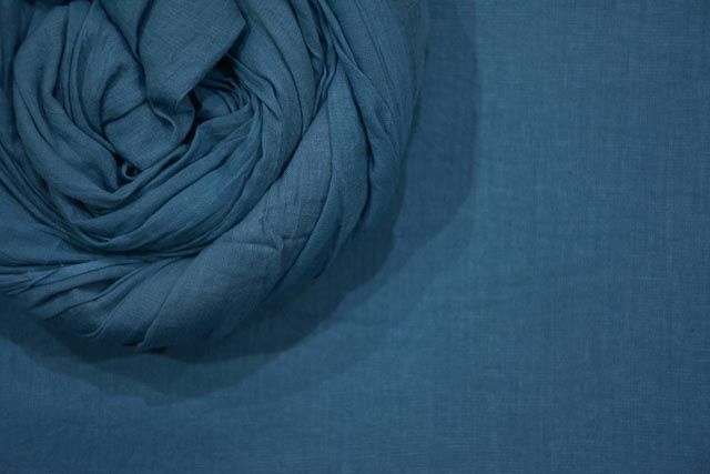 Aegean Blue Mulmul/voile Cotton Fabric