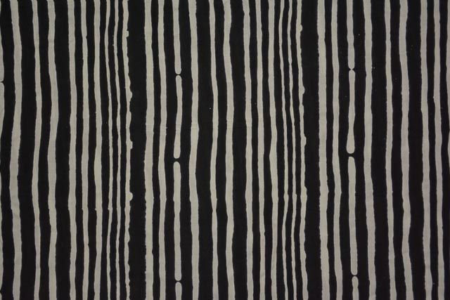 Black And White Striped Block Print Modal Fabric