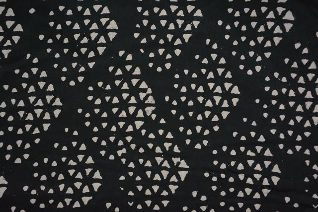 Black And White Dotted Block Print Modal Fabric