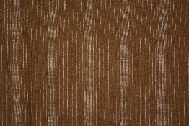 Thrush And White Striped Organic Handloom Cotton Fabric