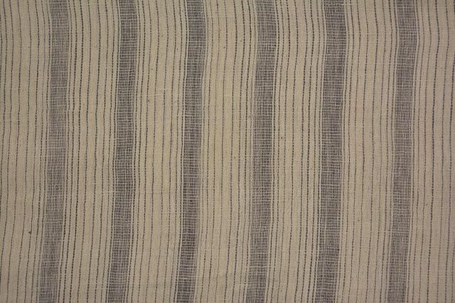 Dusty White And Gray Striped Organic Handloom Cotton Fabric