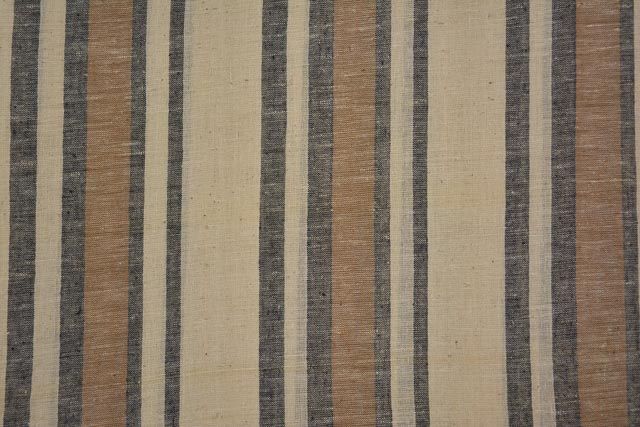 Gardina And Black Striped Organic Handloom Cotton Fabric