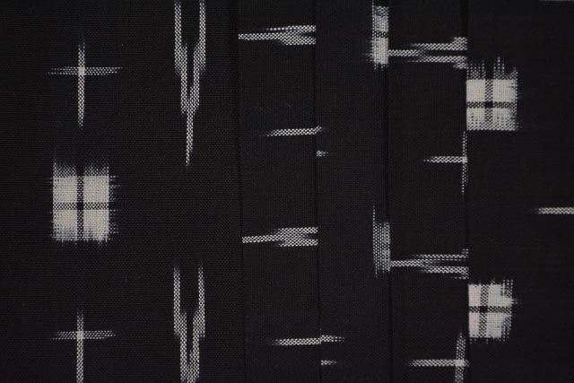 Black Double Ikat Cotton Fabric 