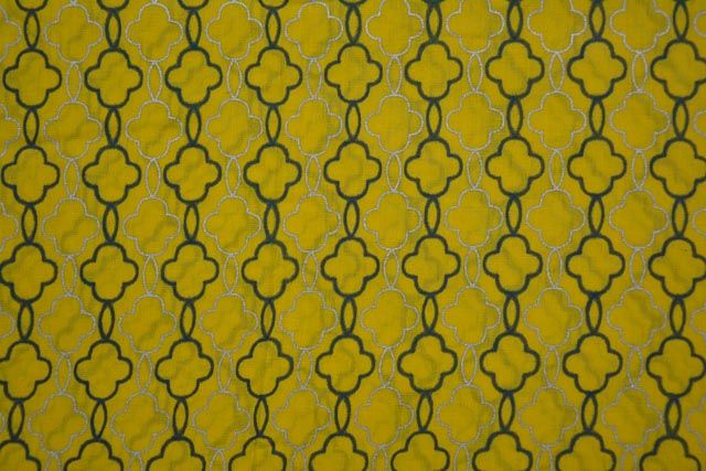 Goldfinch Chain Printed  Mulmul Fabric