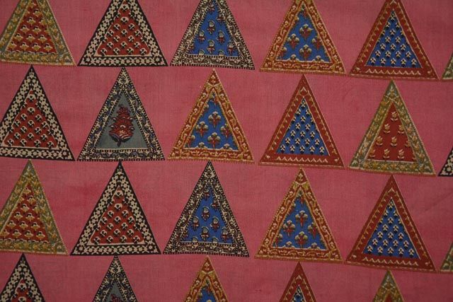 Desert Rose Triangle Printed  Mulmul Fabric